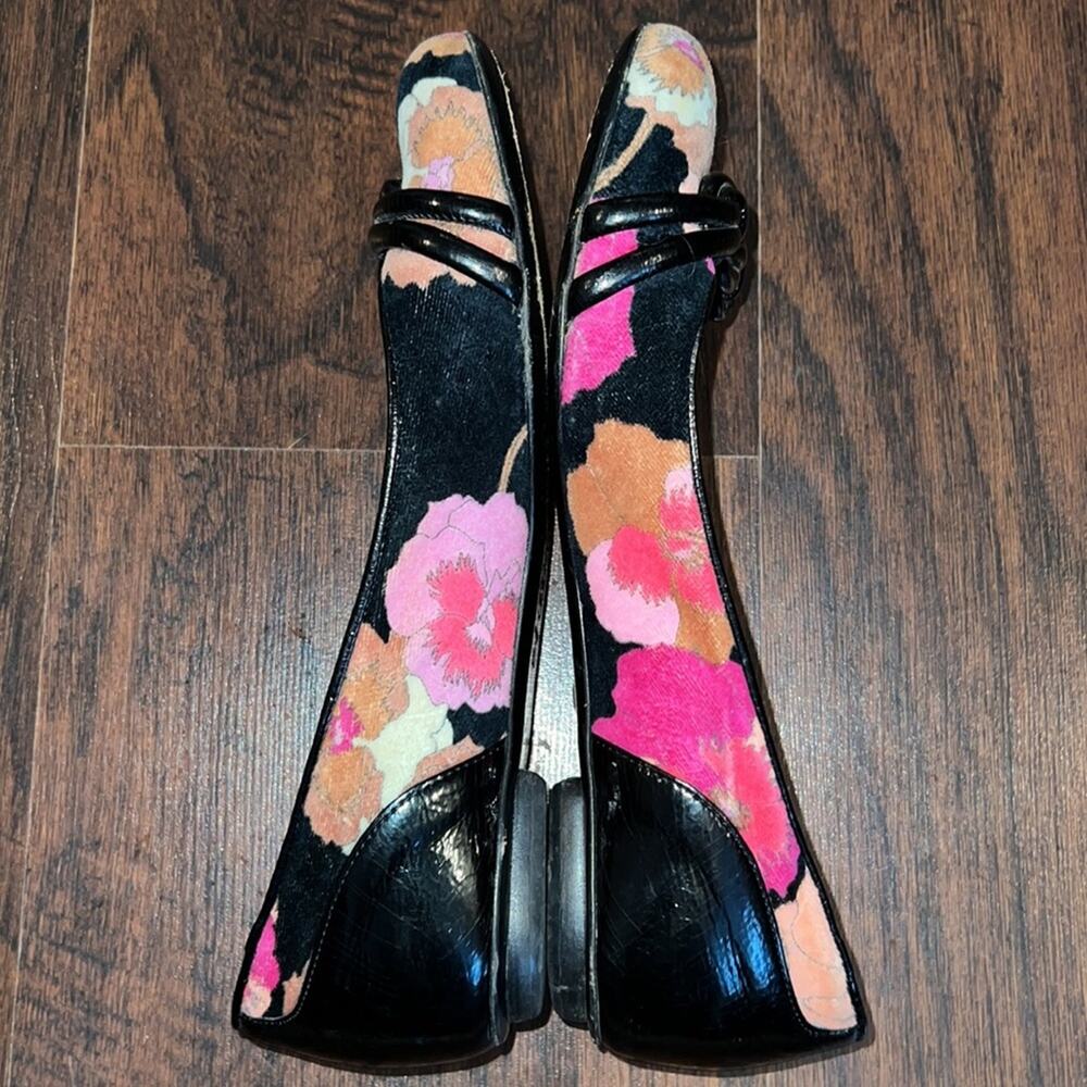 MISSONI Velvet Floral Print Ballet Flats - Size 38.5 - Picture 14 of 15